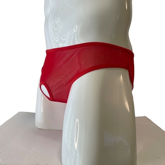 Mens Briefs Red Sheer See Through Medium New With Tags - Picture 3 of 5